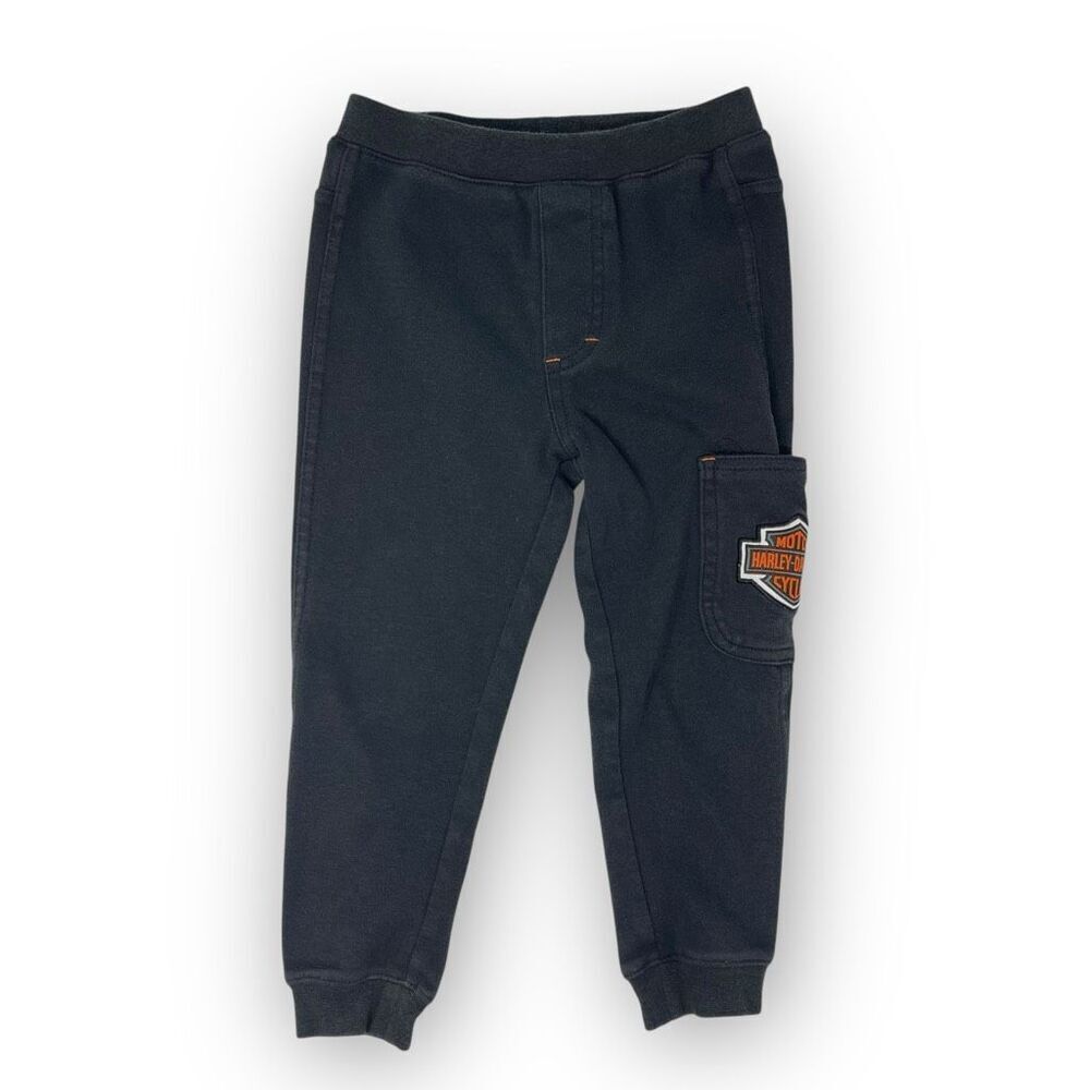 Harley Davidson Motorcycles Black Knit Lounge Sweat Pants Toddler Size 2T